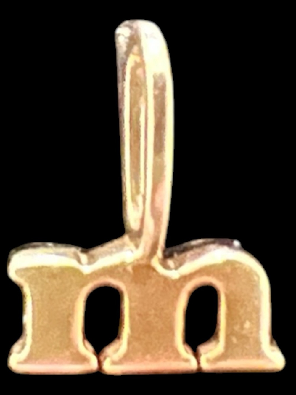 Catbird Tiniest Alphabet “m” Charm in 14 K Yellow Gold